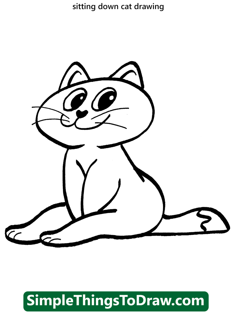 Cat Sitting Drawing Easy 20 Simple Sitting Cat Drawing Ideas Simple