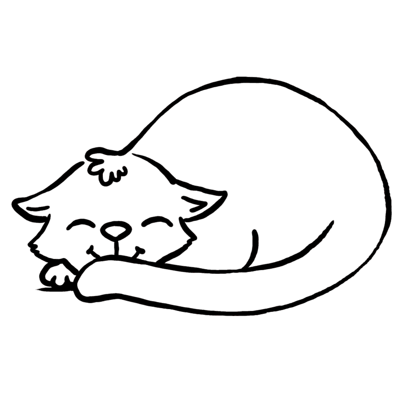 Simple Sleeping Cat Drawing +8 Cute Ideas